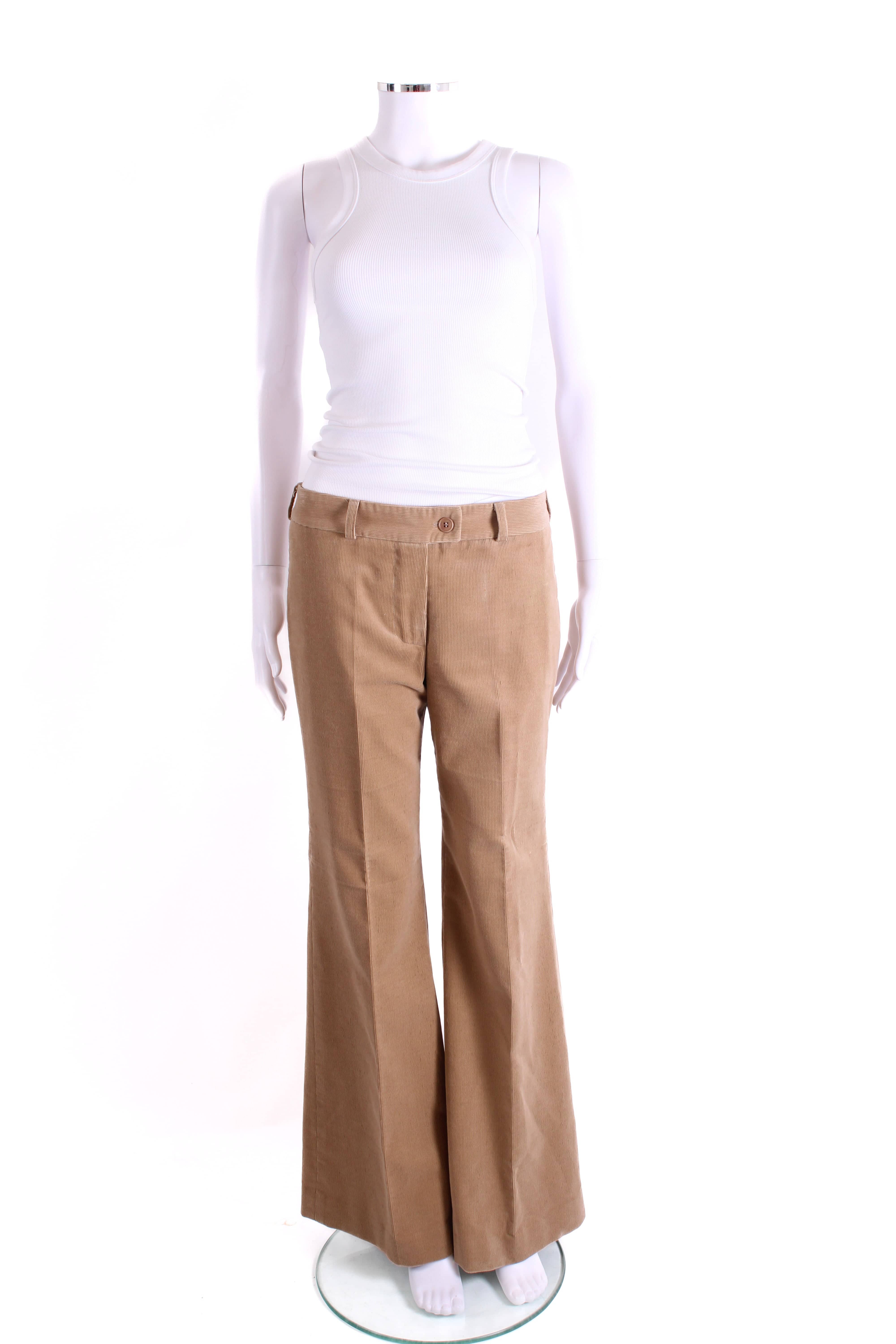 Chloe Chloe Cord Flare Trousers Beige 10