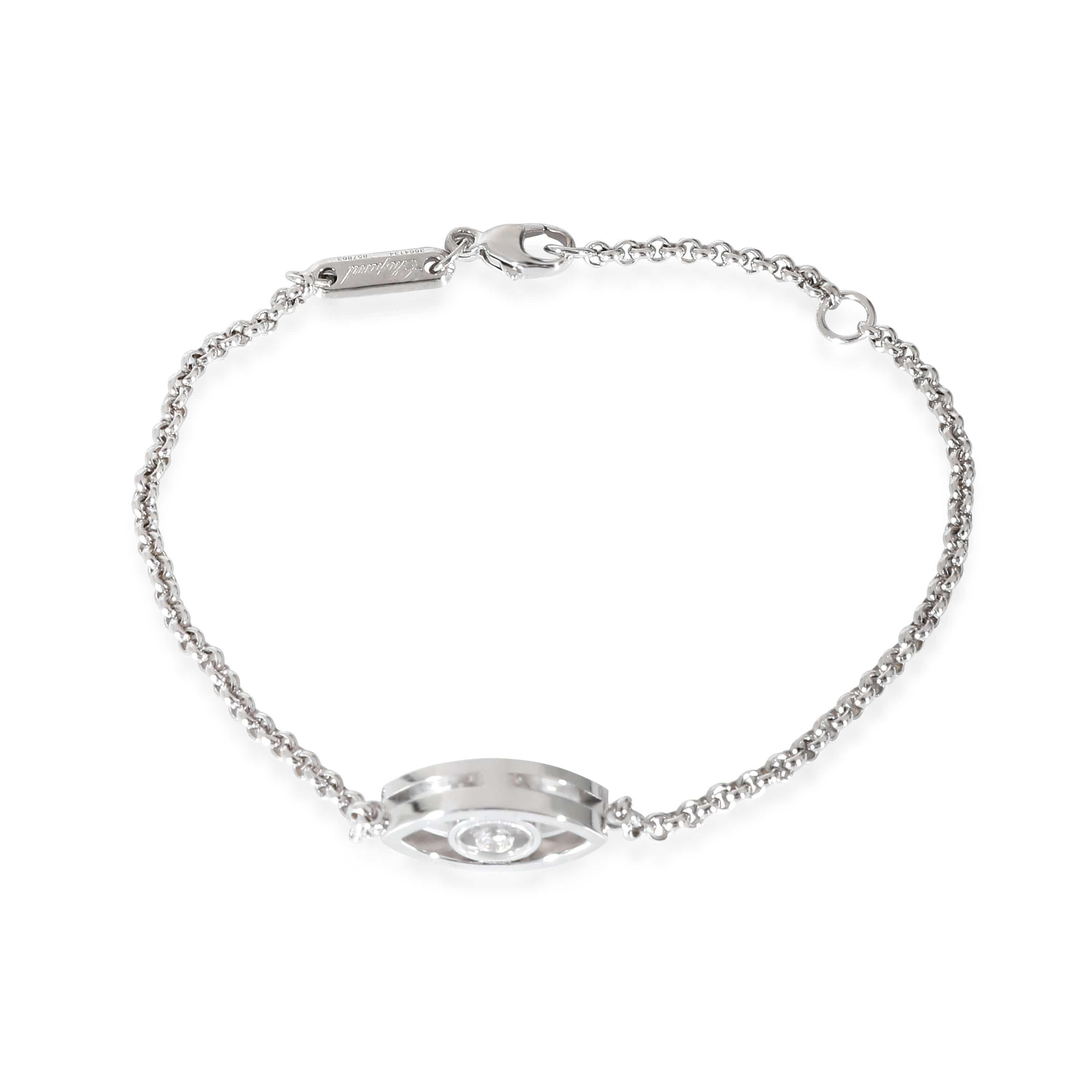 Chopard Chopard Happy Diamonds Good Luck Charm Diamond Bracelet in 18K White Gold 0.05