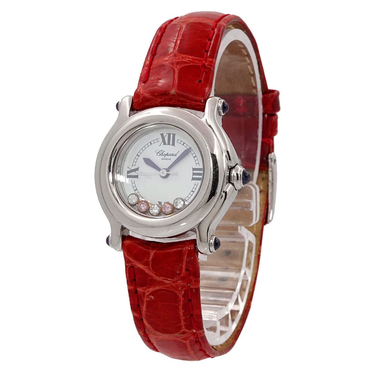 Chopard Chopard Happy Sport 27 8245 23 Diamond Pink Sapphire Ladies Watch White Quartz Watch Happy Sport Chopard 90281701