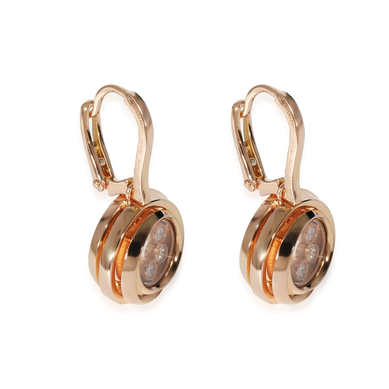 Chopard Happy Diamond Drop Earrings in 18K Rose Gold 0.3 CTW