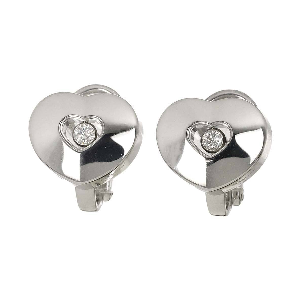 Chopard Happy Diamond Heart Earrings Clip on K18 WG 750 903283430