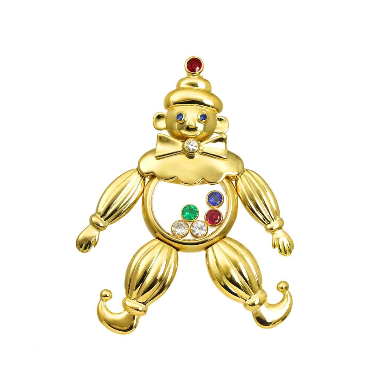 Chopard Chopard Happy Diamond multi stone clown Pendant Top 18K Yellow Gold 750 90320926