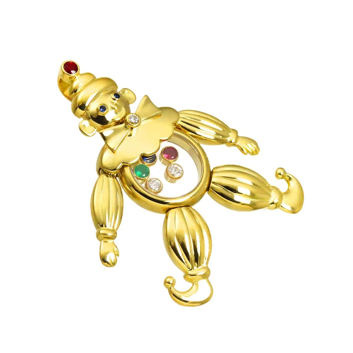 Chopard Chopard Happy Diamond multi stone clown Pendant Top 18K Yellow Gold 750 90320926