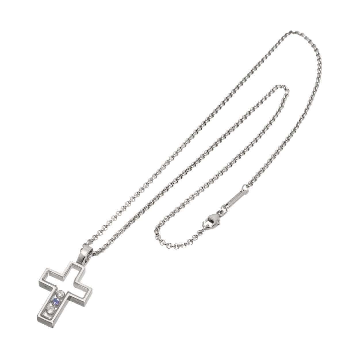 Chopard Chopard Happy Diamond Sapphire Cross Necklace 18K WG 750 90324467