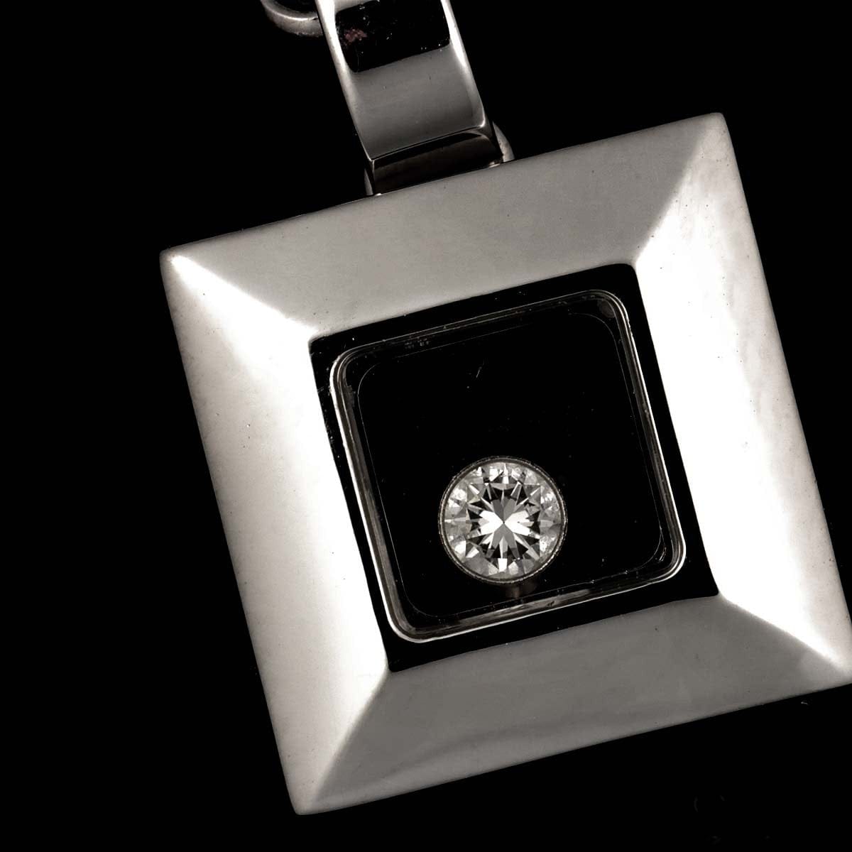 Chopard Chopard Happy Diamond Square Necklace 18K White Gold 750 90317483