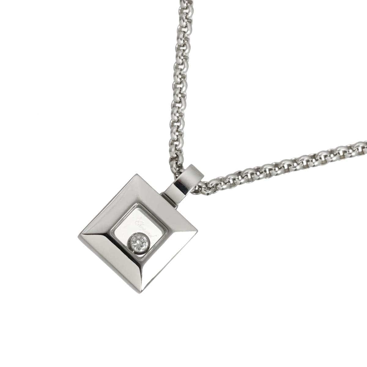 Chopard Chopard Happy Diamond Square Necklace 18K White Gold 750 90317483