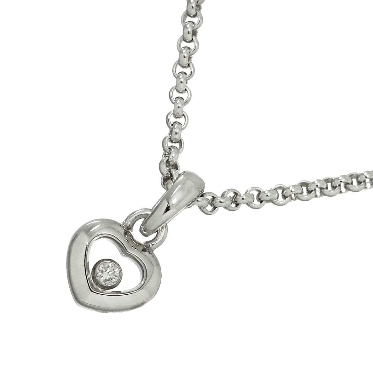 Chopard Chopard Happy Diamond Heart Necklace 18K White Gold 750 90309507