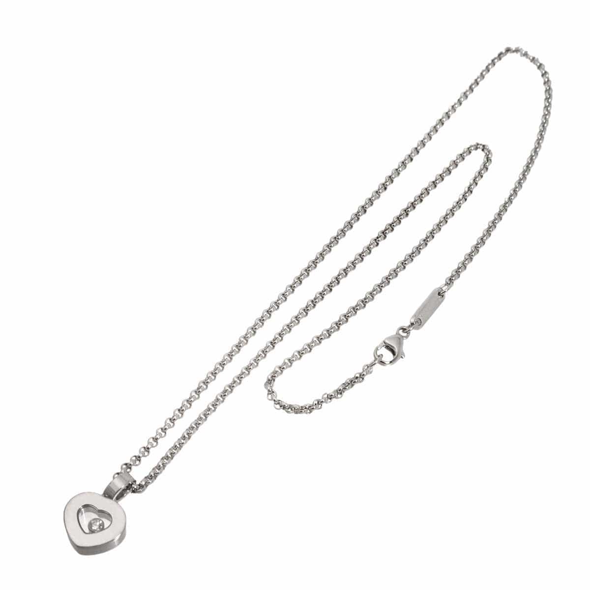 Chopard Chopard Happy Diamond Heart Necklace 18K White Gold 750 90323445