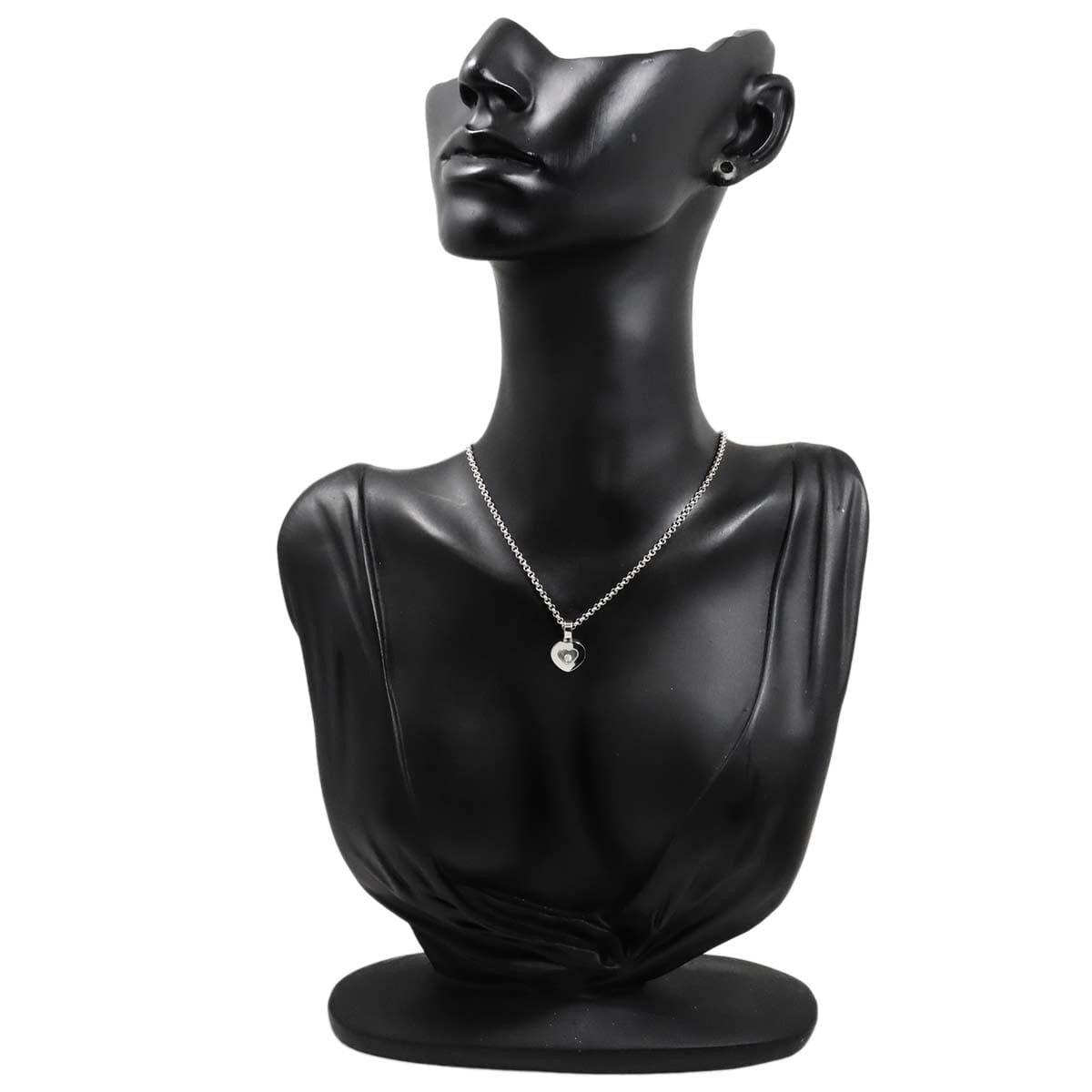 Chopard Chopard Happy Diamond Heart Necklace 18K White Gold 750 90323445