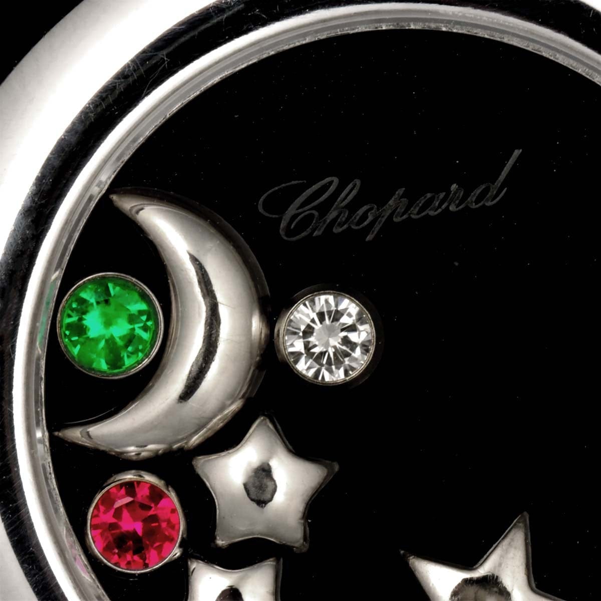 Chopard Chopard Happy Diamond Moon and Stars Ruby Emerald Necklace 18K WG 750 90308924