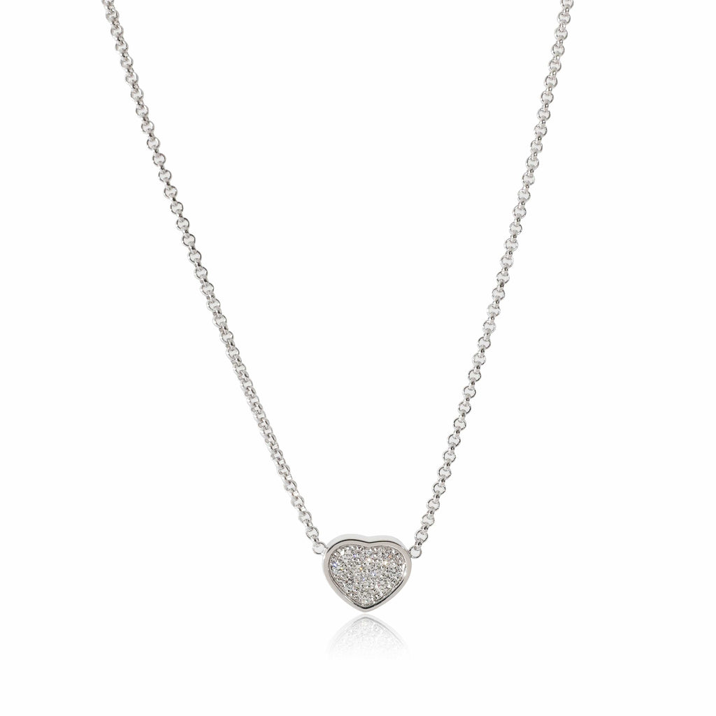 Chopard Happy Heart Diamond Pendant In 18K White Gold .12 Ctw