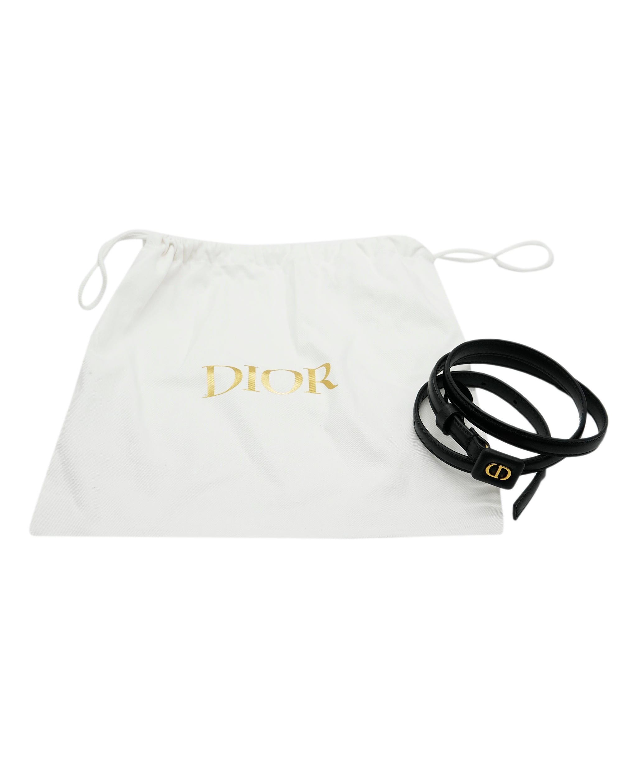 Christian Dior Christian Dior Black Bobby Narrow Waist Belt ALC2307