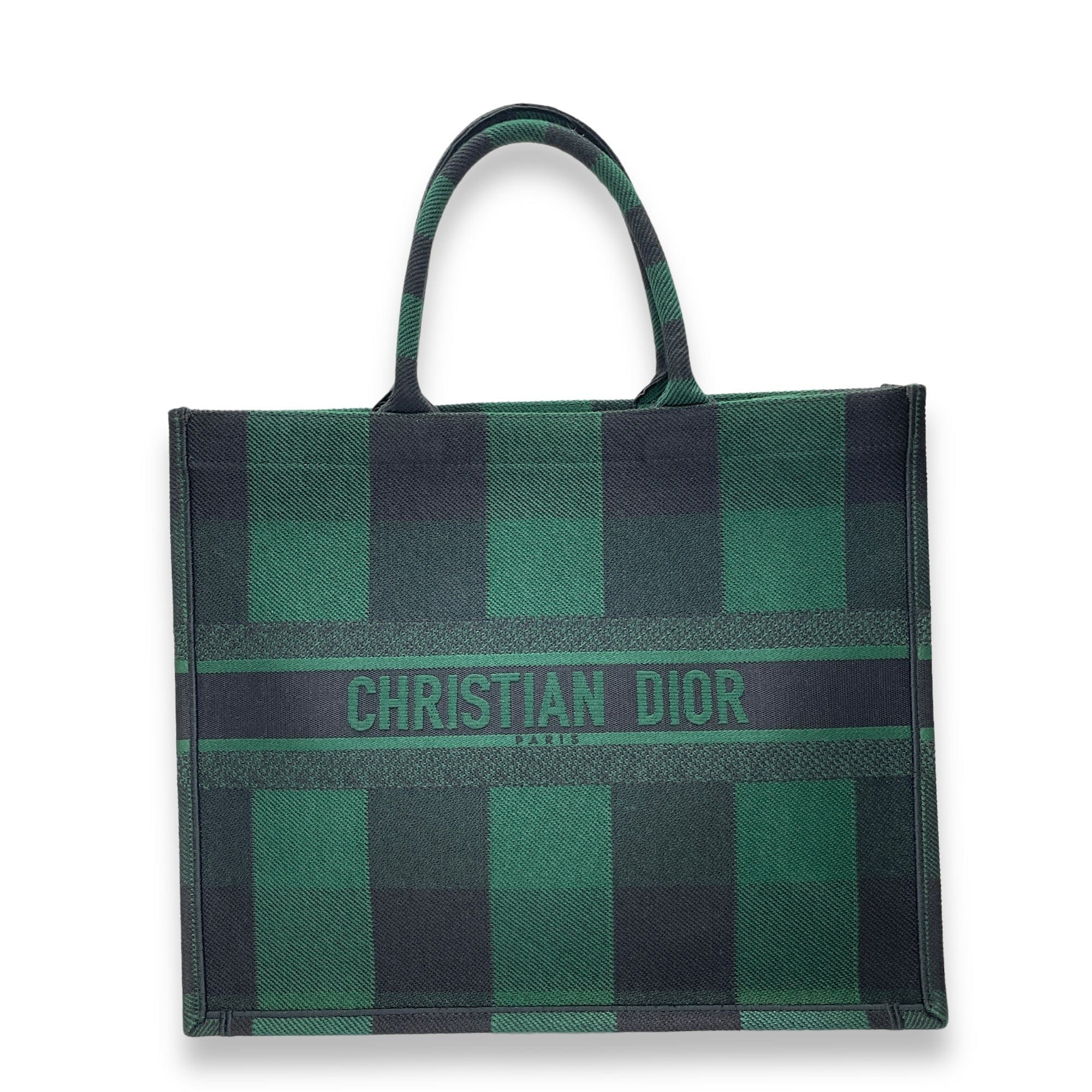 Christian Dior Christian Dior Book Tote Top Handle Bag Large Green in Canvas S2409-000851CH