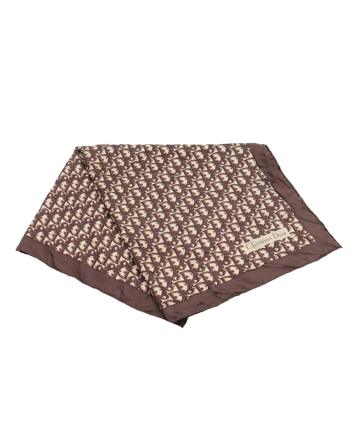 Christian Dior Christian Dior Brown Oblique SIlk Scarf AGC3848