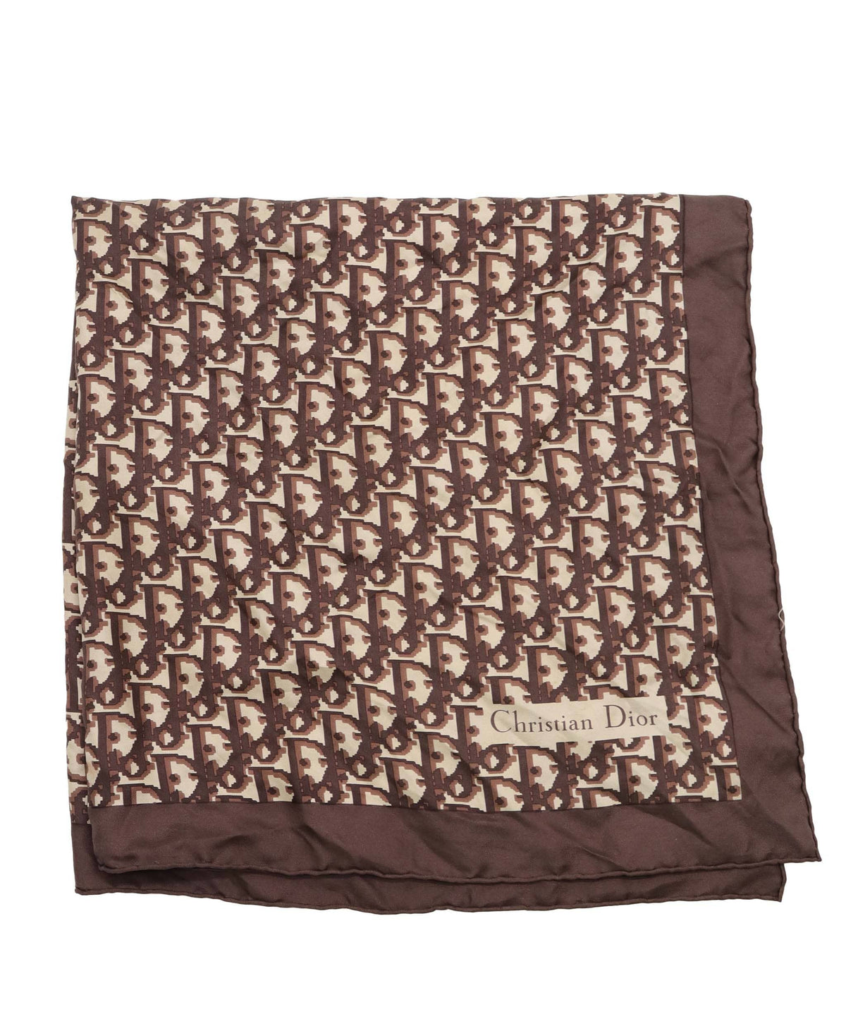 Christian Dior Christian Dior Brown Oblique SIlk Scarf AGC3848