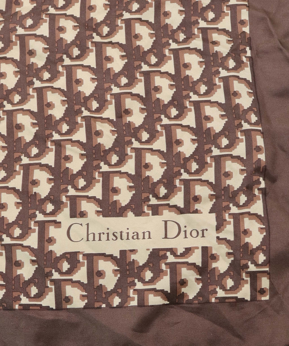 Christian Dior Christian Dior Brown Oblique SIlk Scarf AGC3848