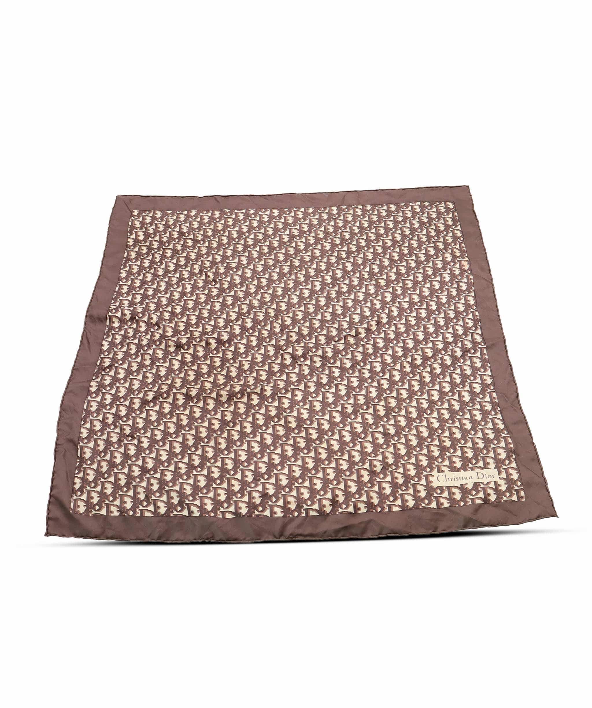Christian Dior Christian Dior Brown Oblique SIlk Scarf AGC3848