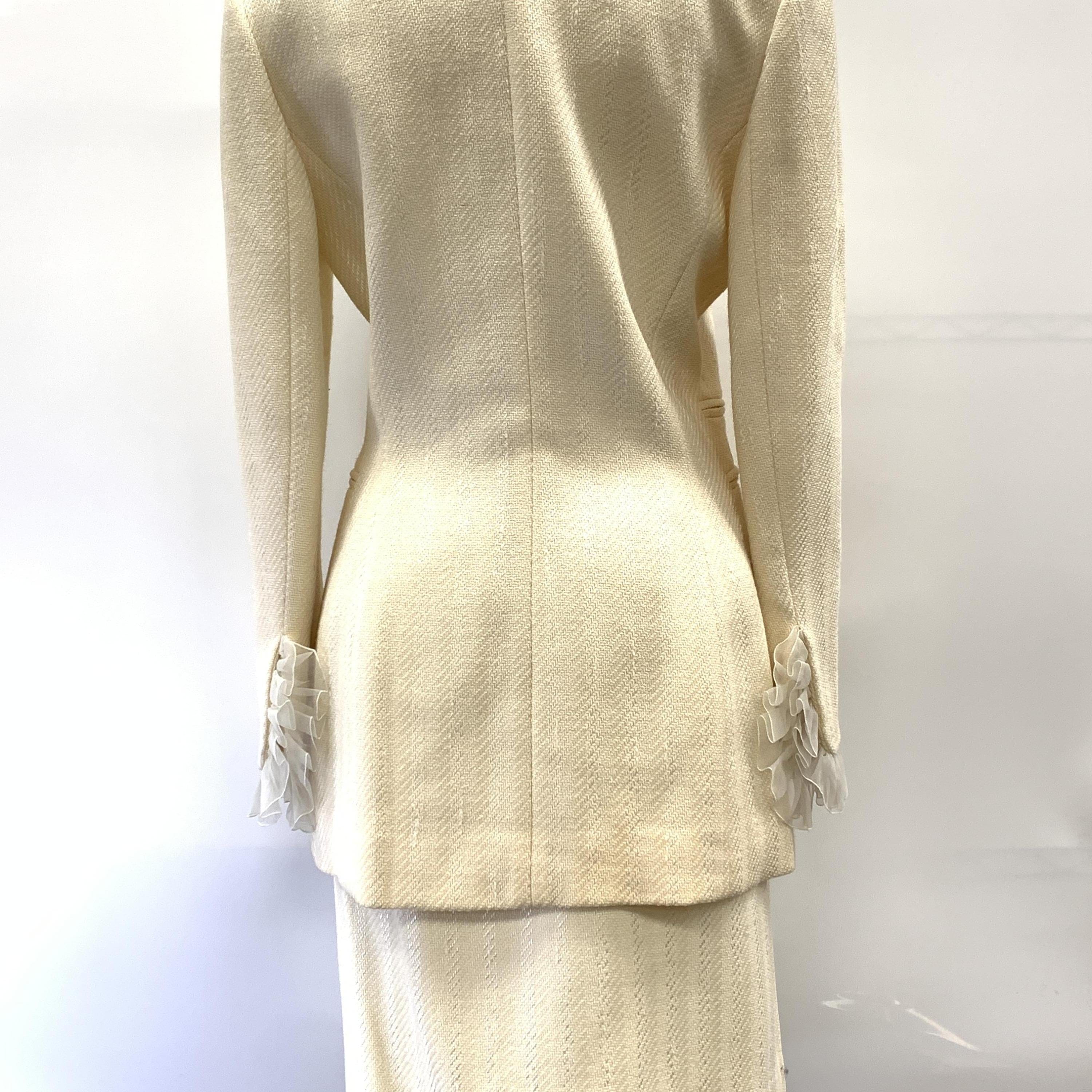 Christian Dior Christian Dior Lace Jacket Suit V-neck Longsleeve Coat C323649