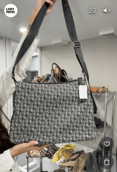 Christian Dior Christian Dior Trotter Shoulder Bag Canvas×Leather Navy B02149KDMP