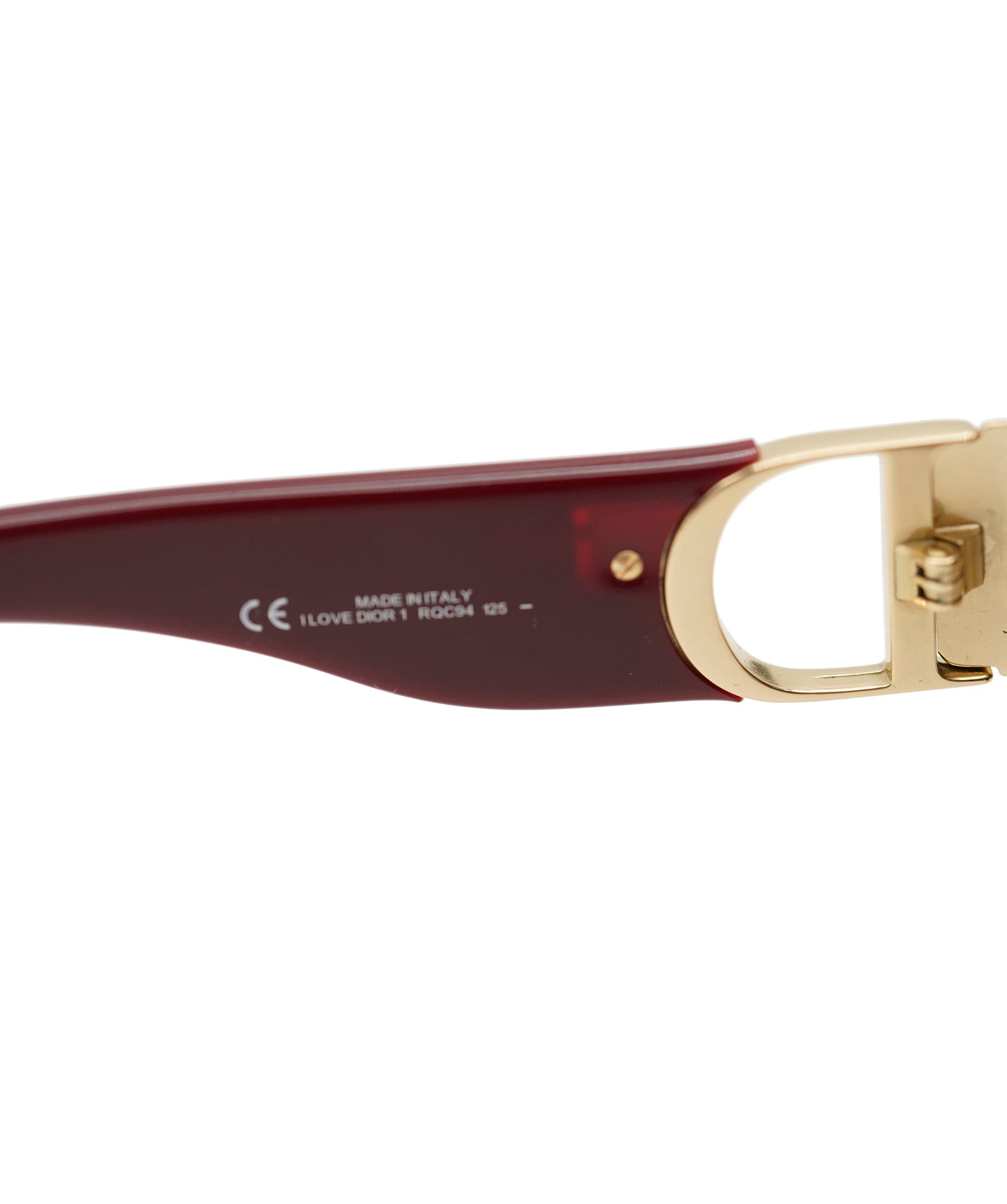 Christian Dior Christian Dior Vintage "I Love Dior 1" Shield Burgundy Sunglasses DBXS2415