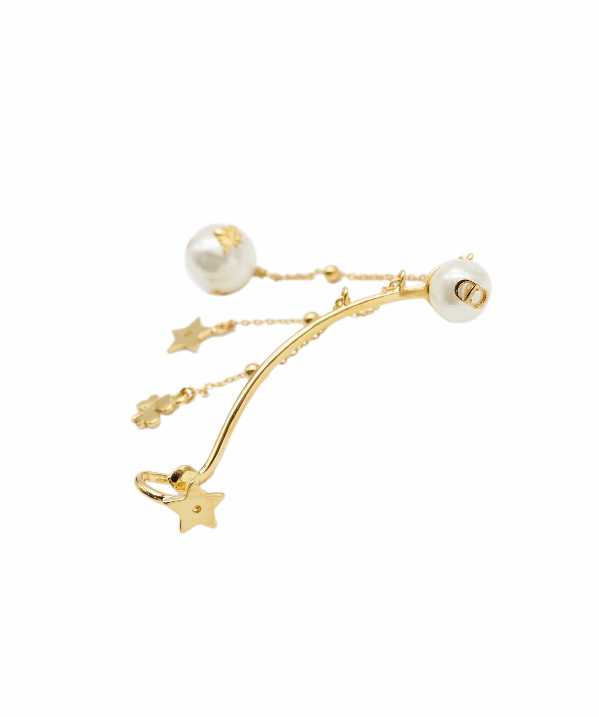 Christian Dior Dior gold pearl dangling ear cuff  ASL9451