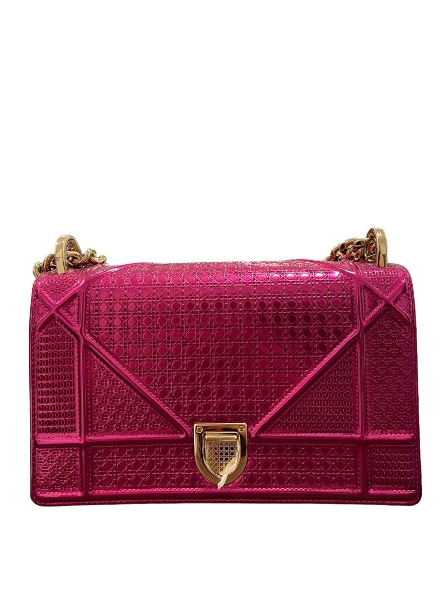 *AUCTION* Christian Dior Diorama Small Metallic Fuchsia LGHW