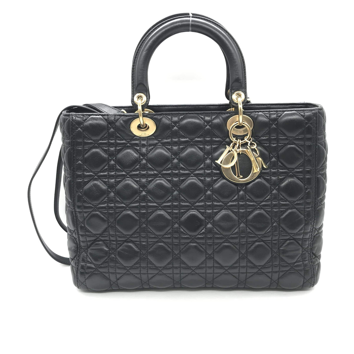 Christian Dior Christian Dior Black Cannage Leather Handbag C329149