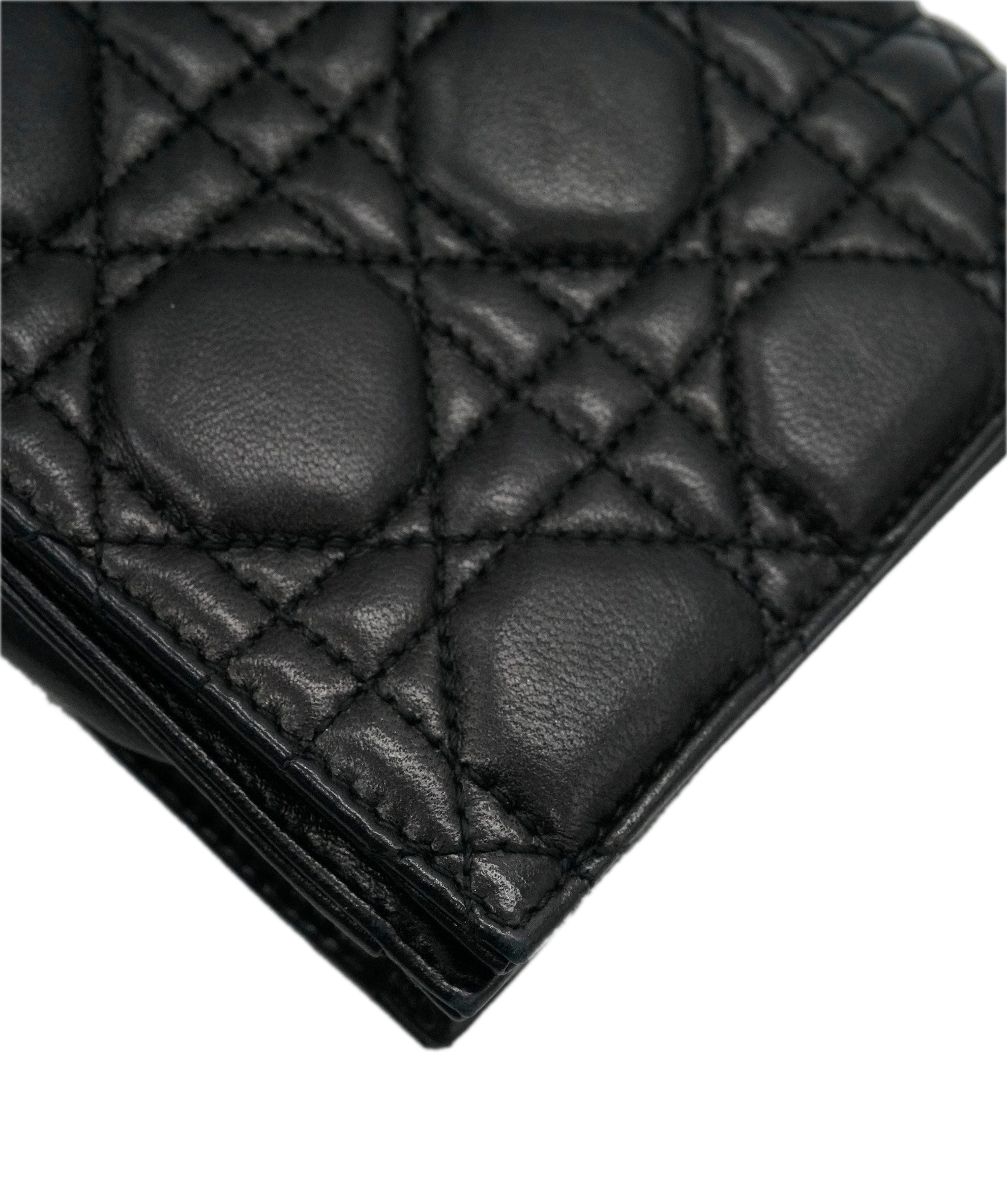 Christian Dior Christian Dior Black Lambskin Cannage Lady Dior Convertible Clutch ABC0959