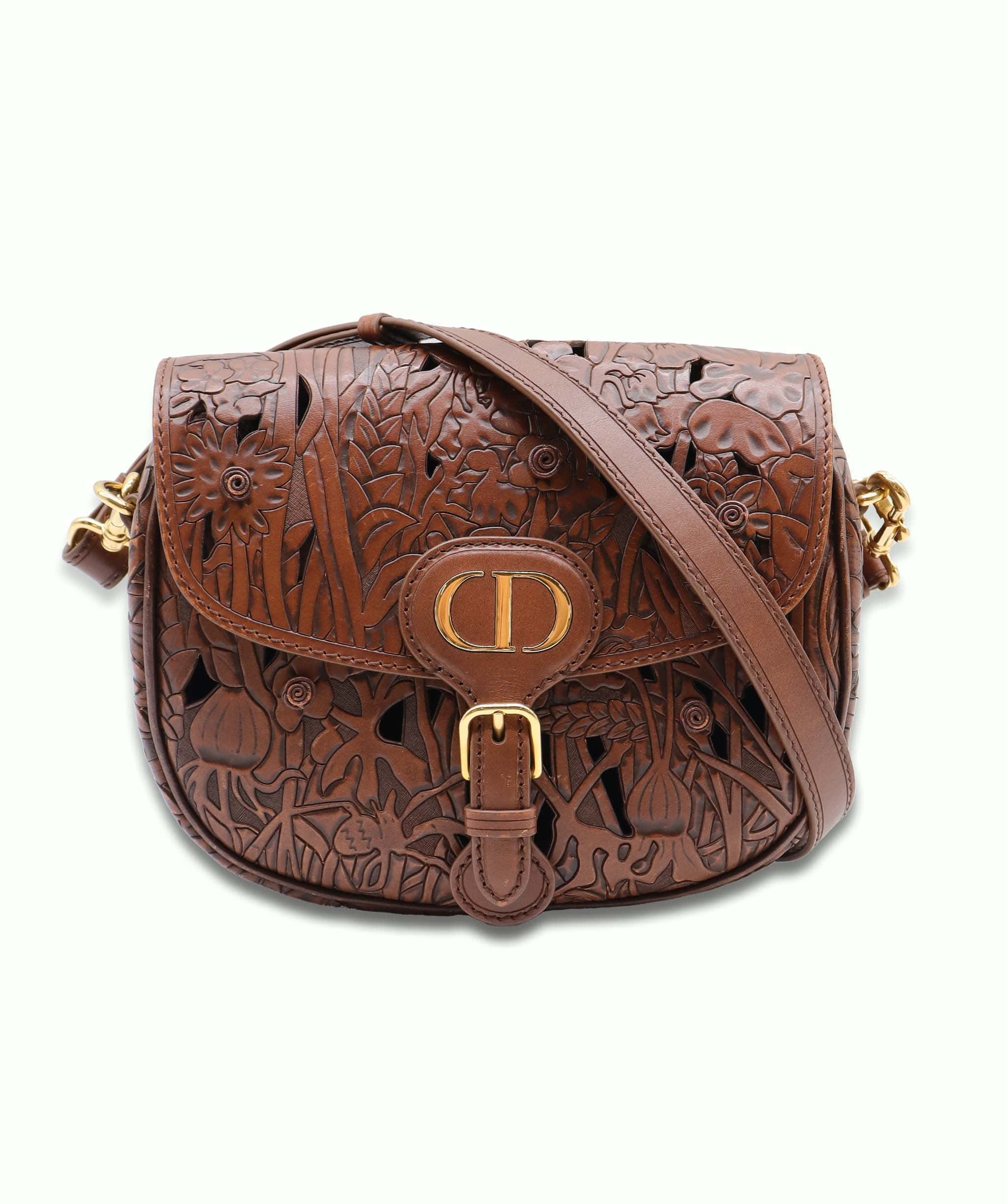 Christian Dior Christian Dior Brown Floral Leather Bobby Bag AGC3181