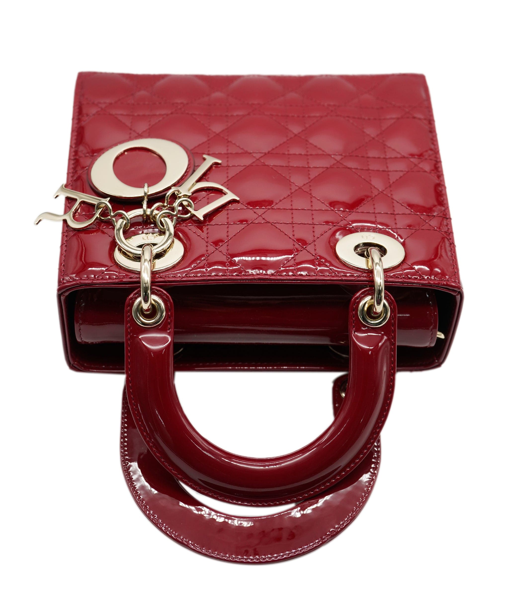 Christian Dior Christian Dior Cherry Red Patent Cannage Calfskin, small ALL0655