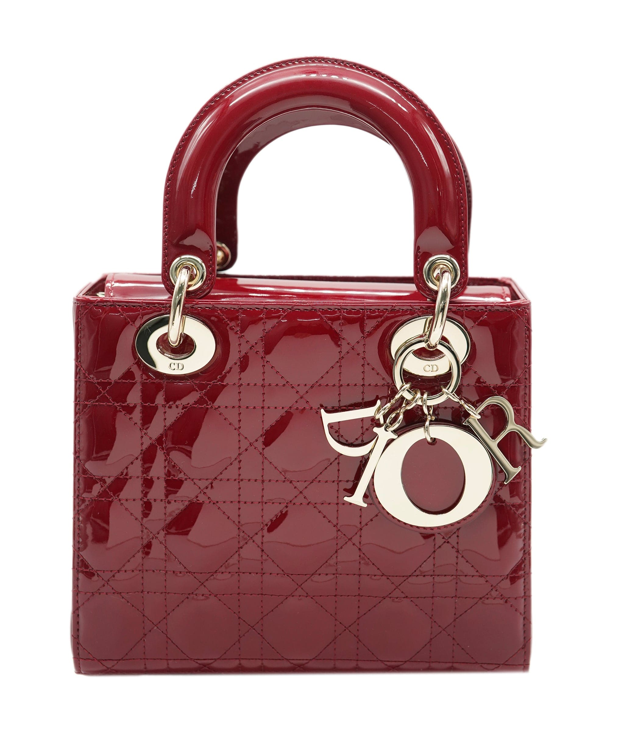 Christian Dior Christian Dior Cherry Red Patent Cannage Calfskin, small ALL0655