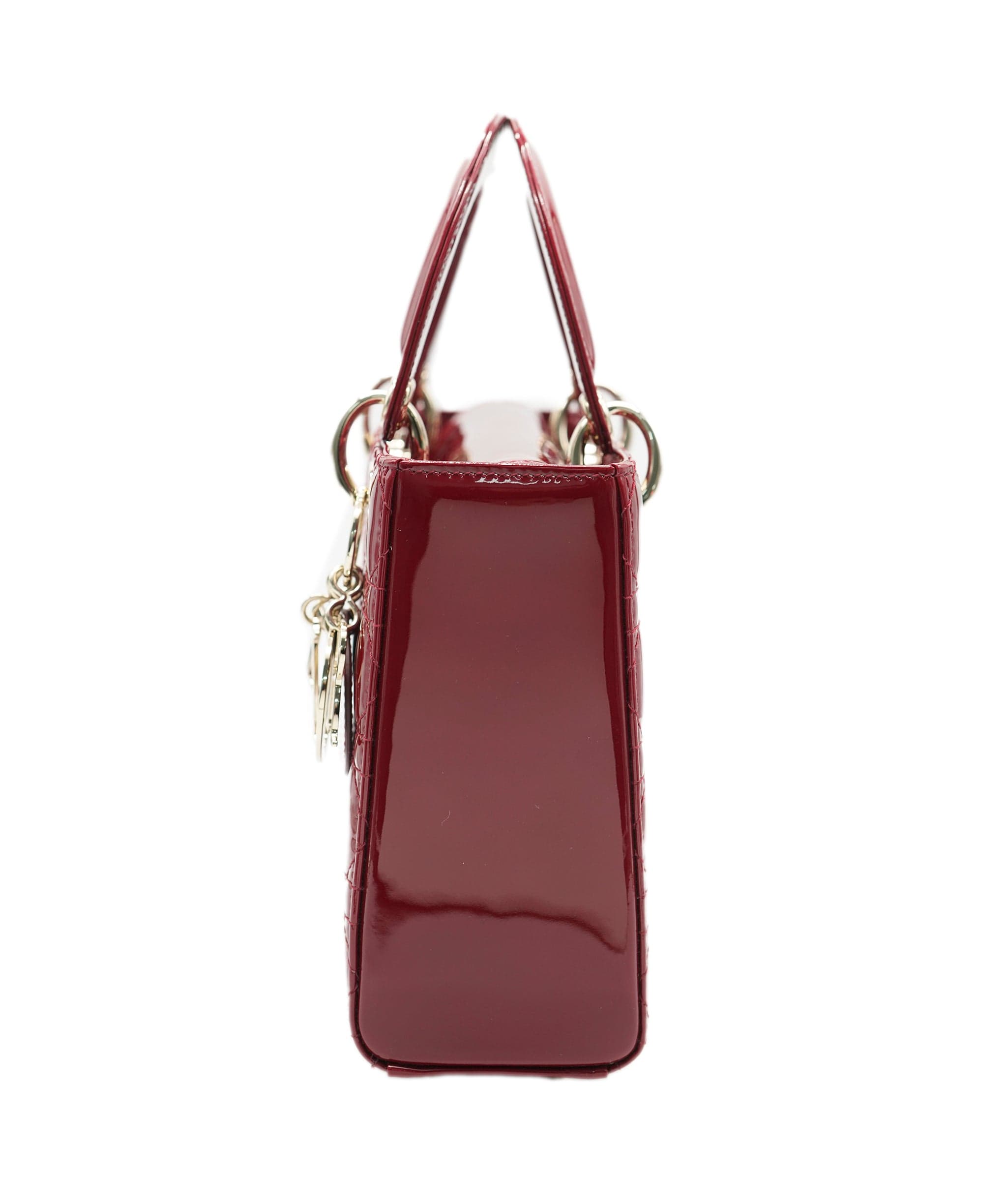 Christian Dior Christian Dior Cherry Red Patent Cannage Calfskin, small ALL0655