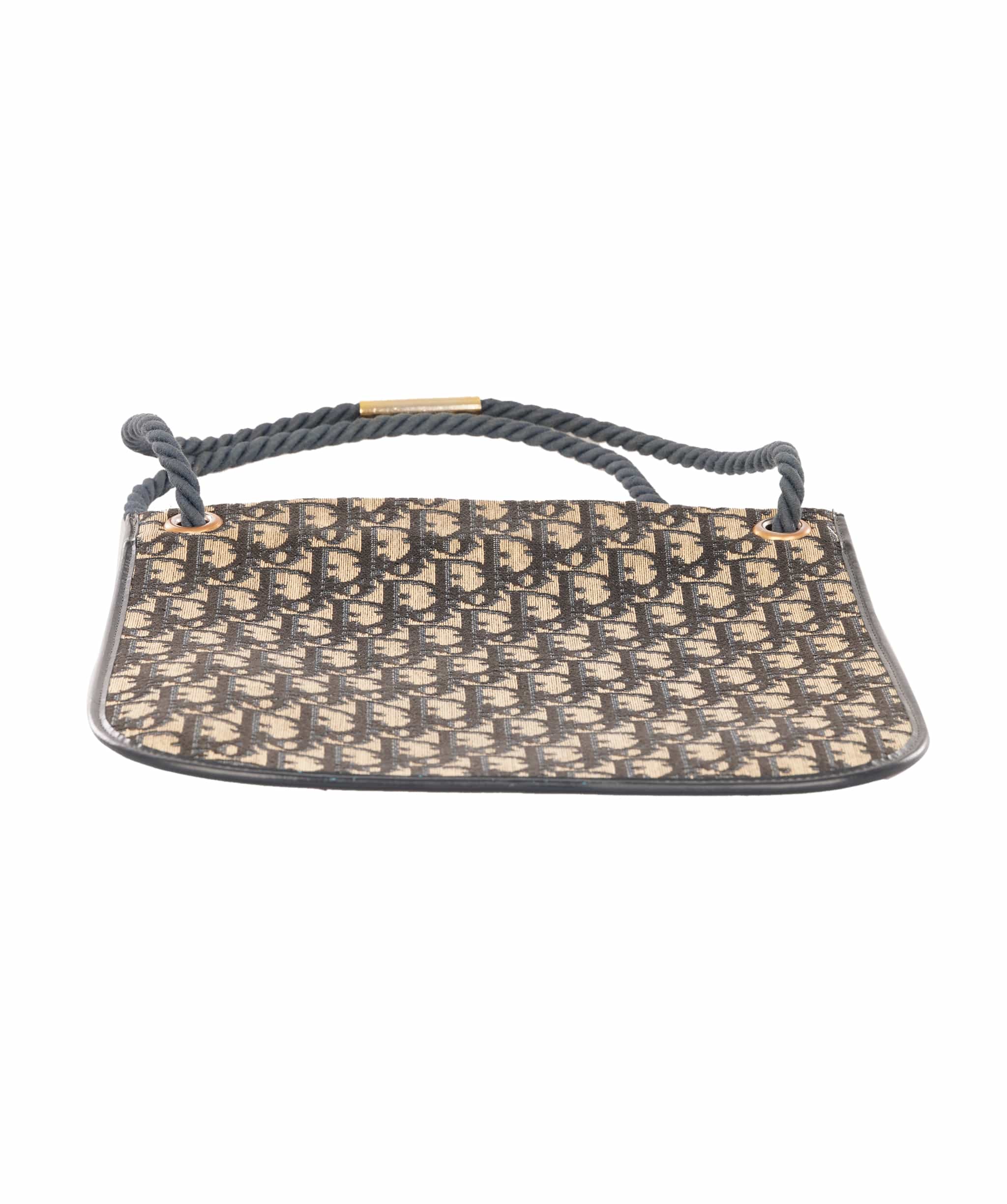 Christian Dior Christian Dior Navy Blue Trotter Monogram Canvas Shoulder Bag ALC4367