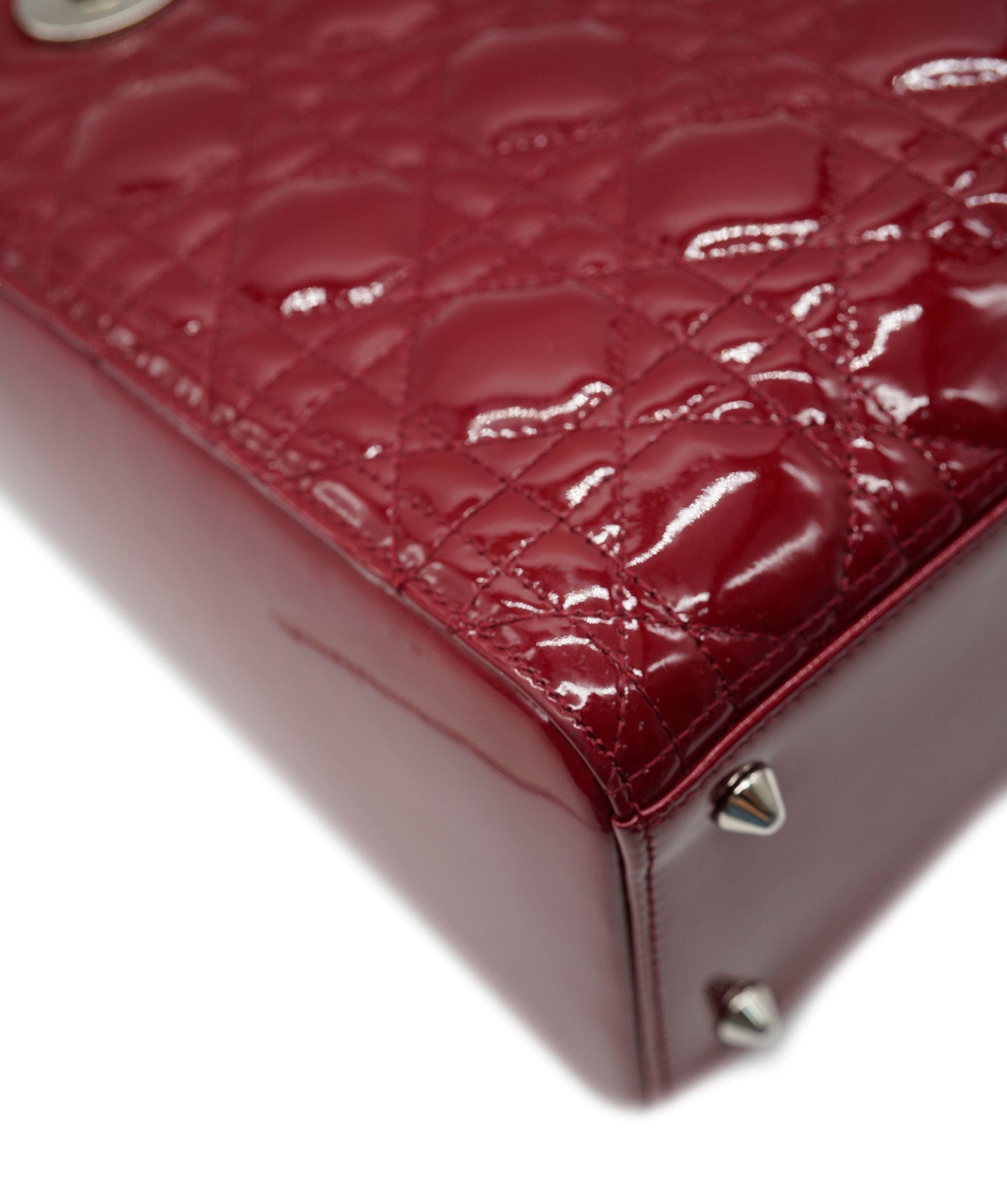 Christian Dior Christian Dior Patent Burgundy Lady Dior Bag  ALC2642