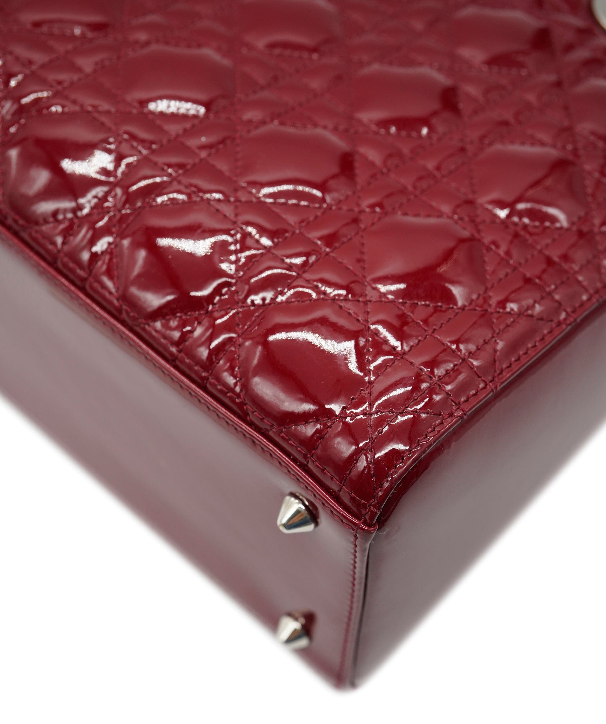 Christian Dior Christian Dior Patent Burgundy Lady Dior Bag  ALC2642