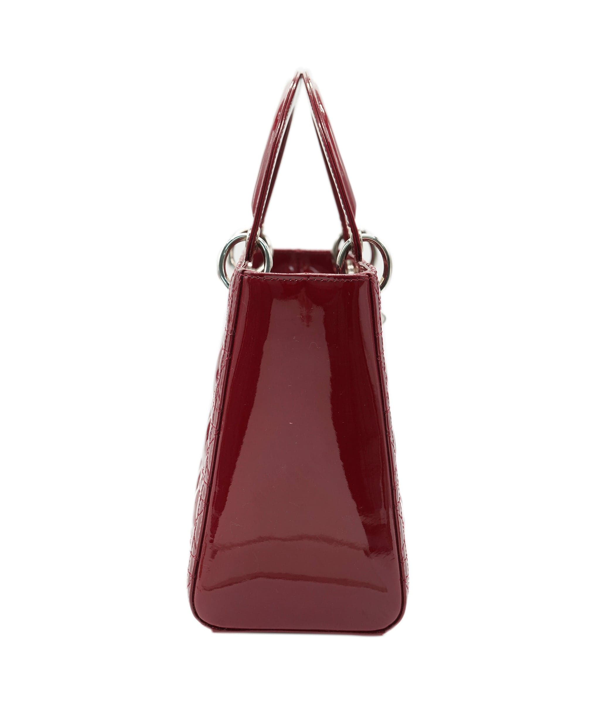 Christian Dior Christian Dior Patent Burgundy Lady Dior Bag  ALC2642