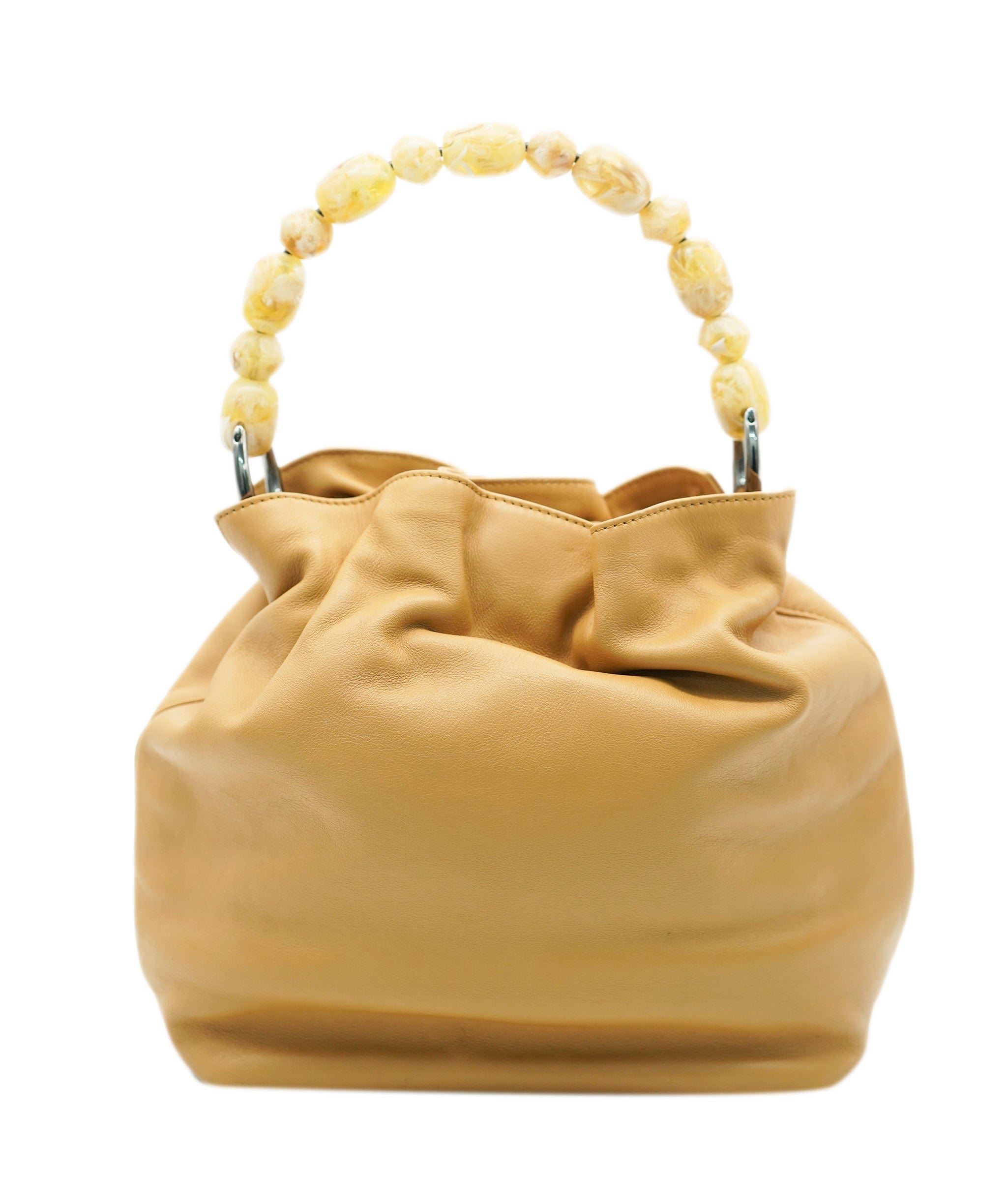 Christian Dior Christian Dior Vintage Tan Leather Maris Pearl Mini Tote REC1726