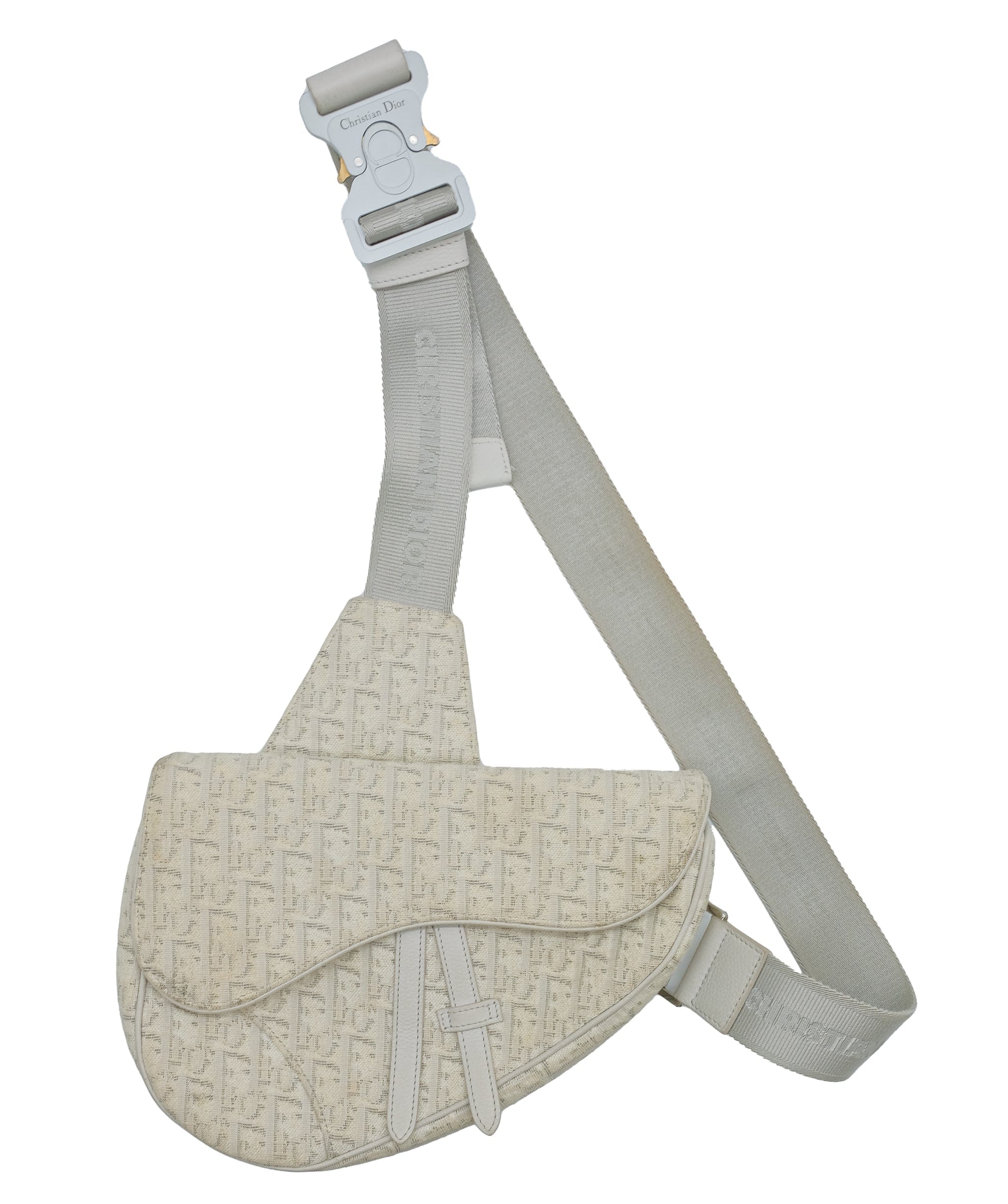 Christian Dior Dior Saddle Bag White Diorissimo ASC5304