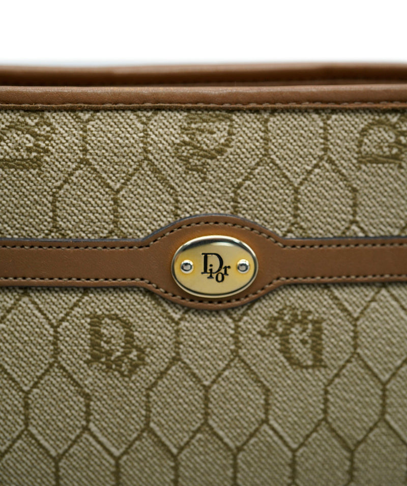 Christian Dior Dior vintage honeycomb beige pouch - AJC0487
