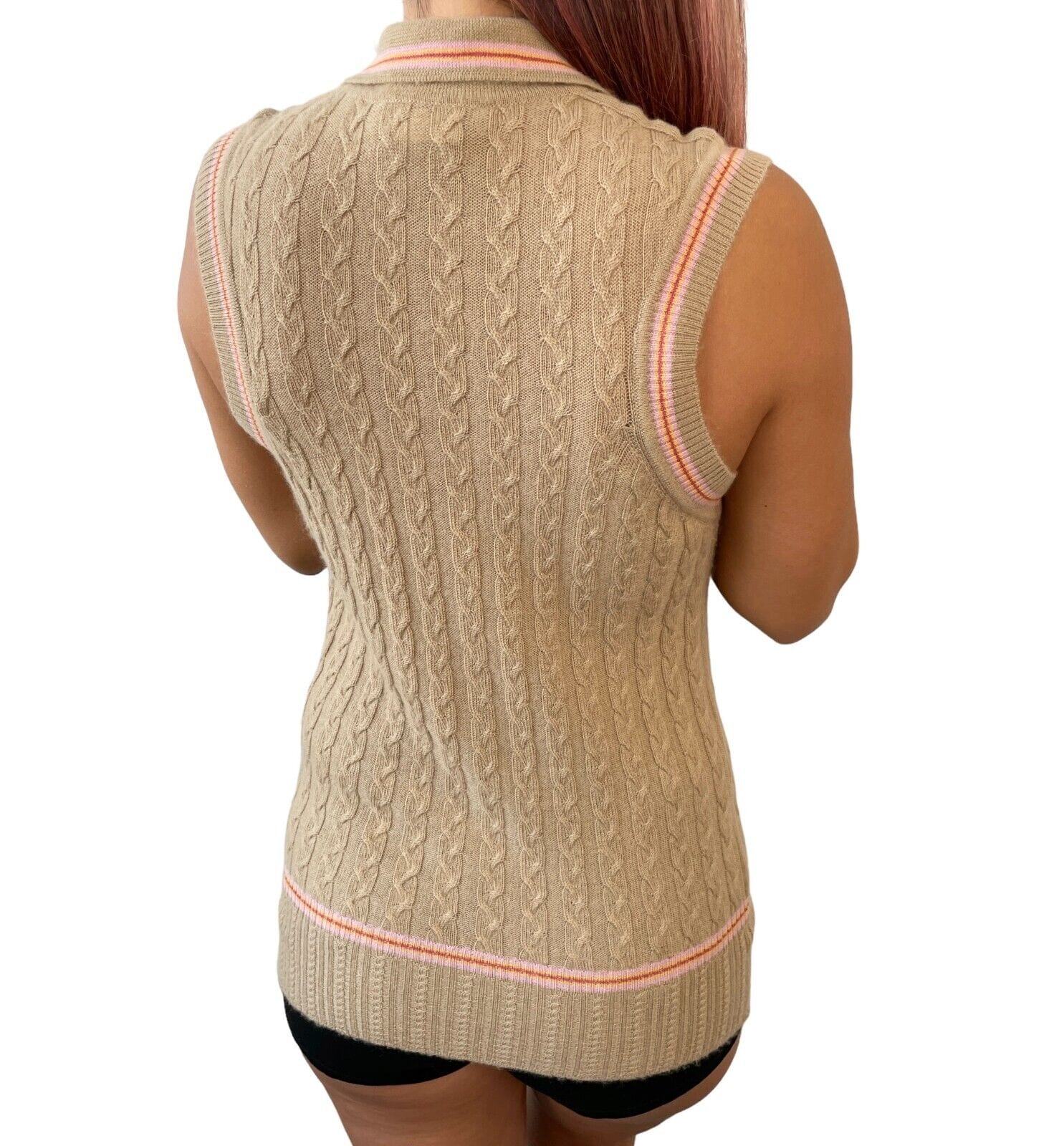 Christian Dior / Dior Christian Dior Vintage Logo Knit Polo Shirt #40 Beige Cashmere Button