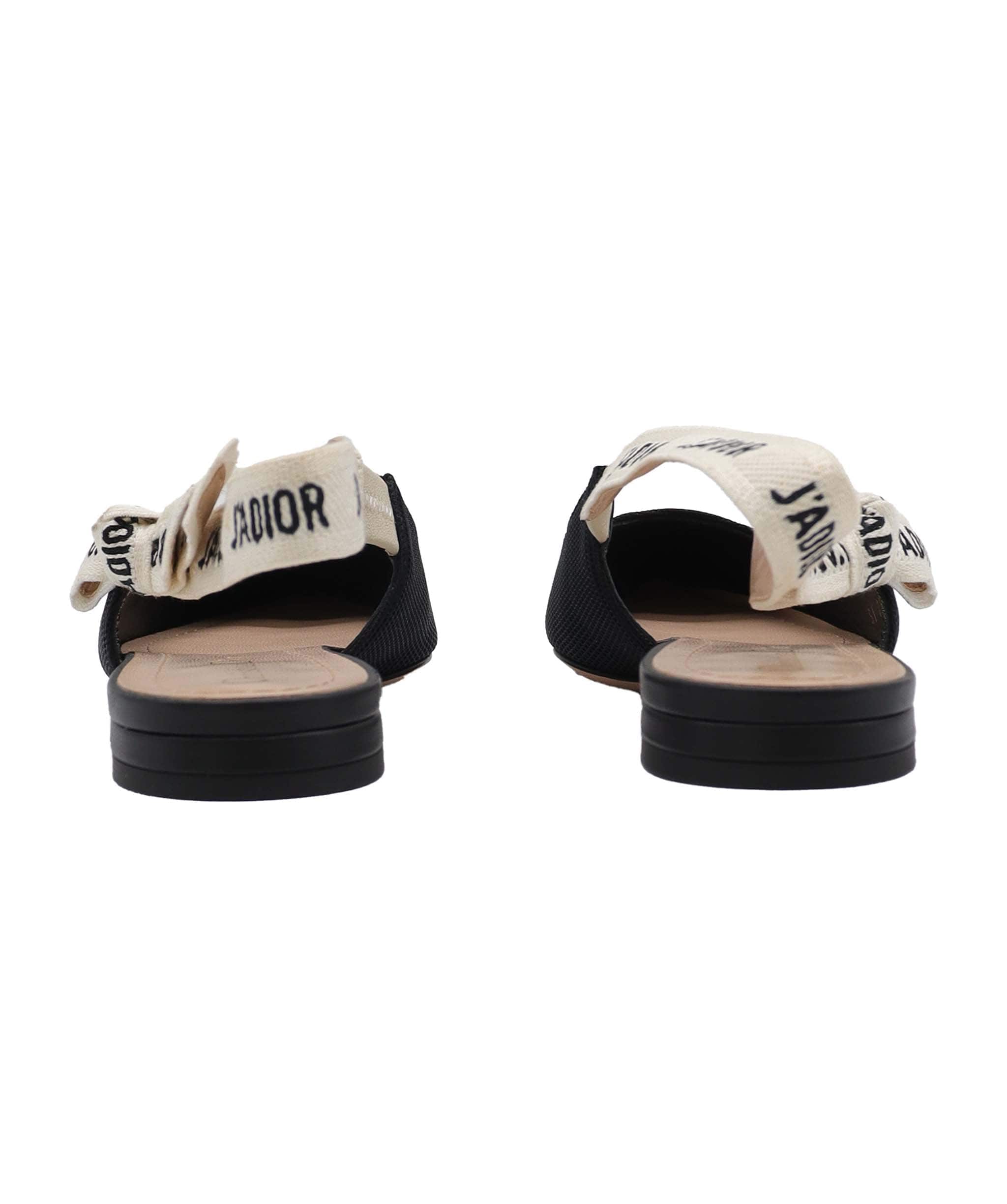 【美品】Christian Dior J’ADIOR フラットシューズ 黒 36 Christian Dior J'Adior Black Slingback Flat Size 36 SKC1990