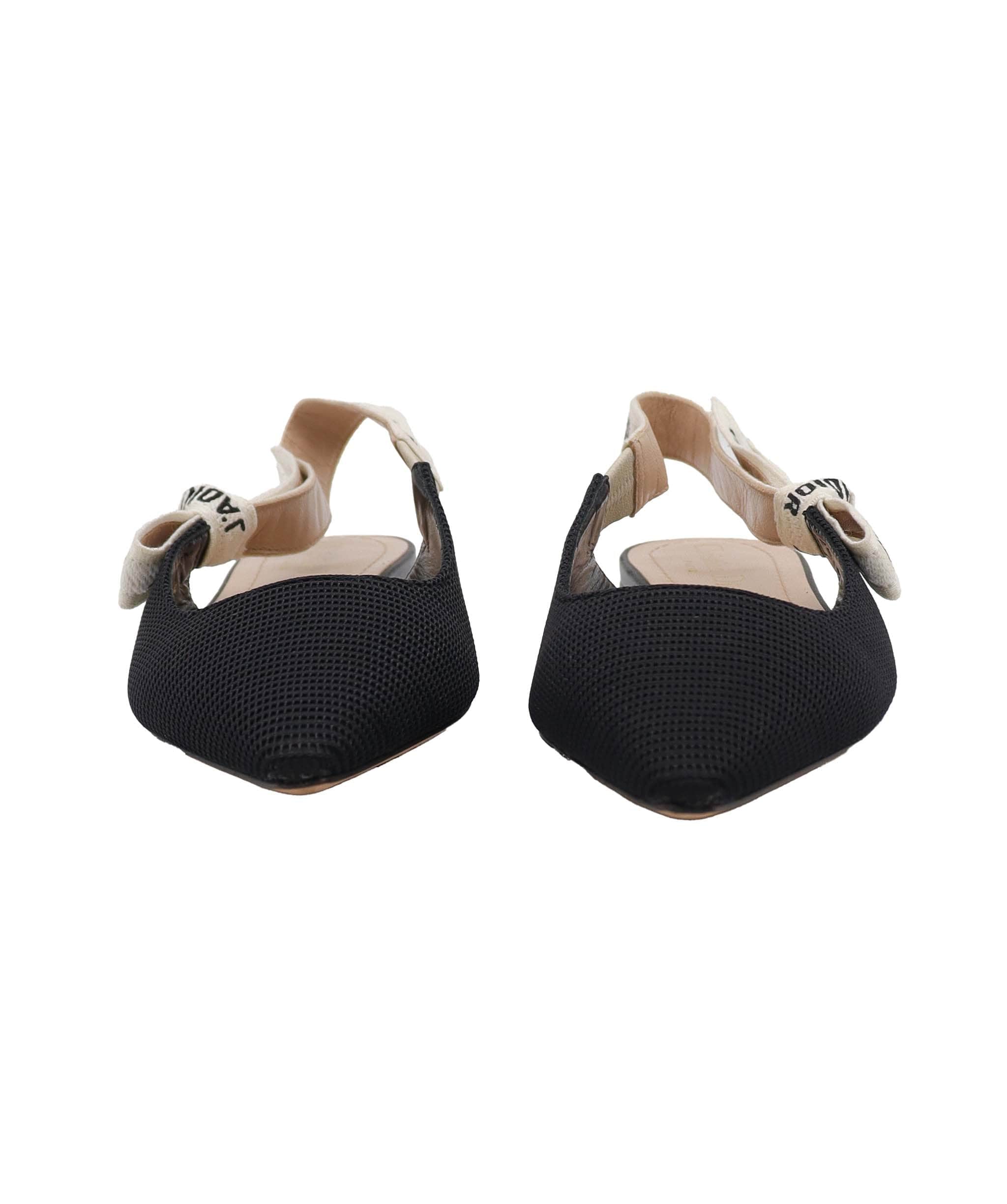 Christian Dior J'Adior Black Slingback Flat Size 36 SKC1990