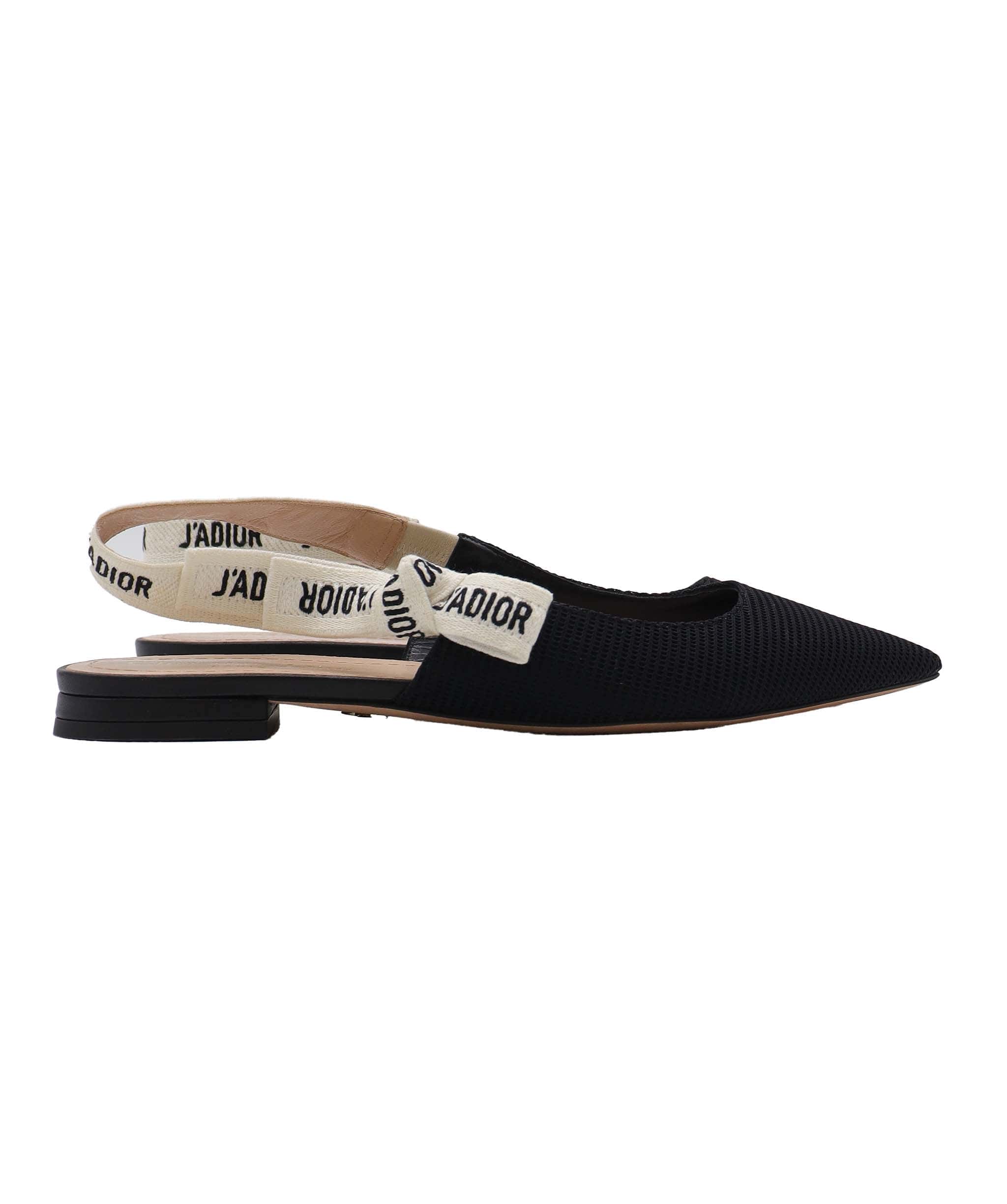 Christian Dior J'Adior Black Slingback Flat Size 36 SKC1990