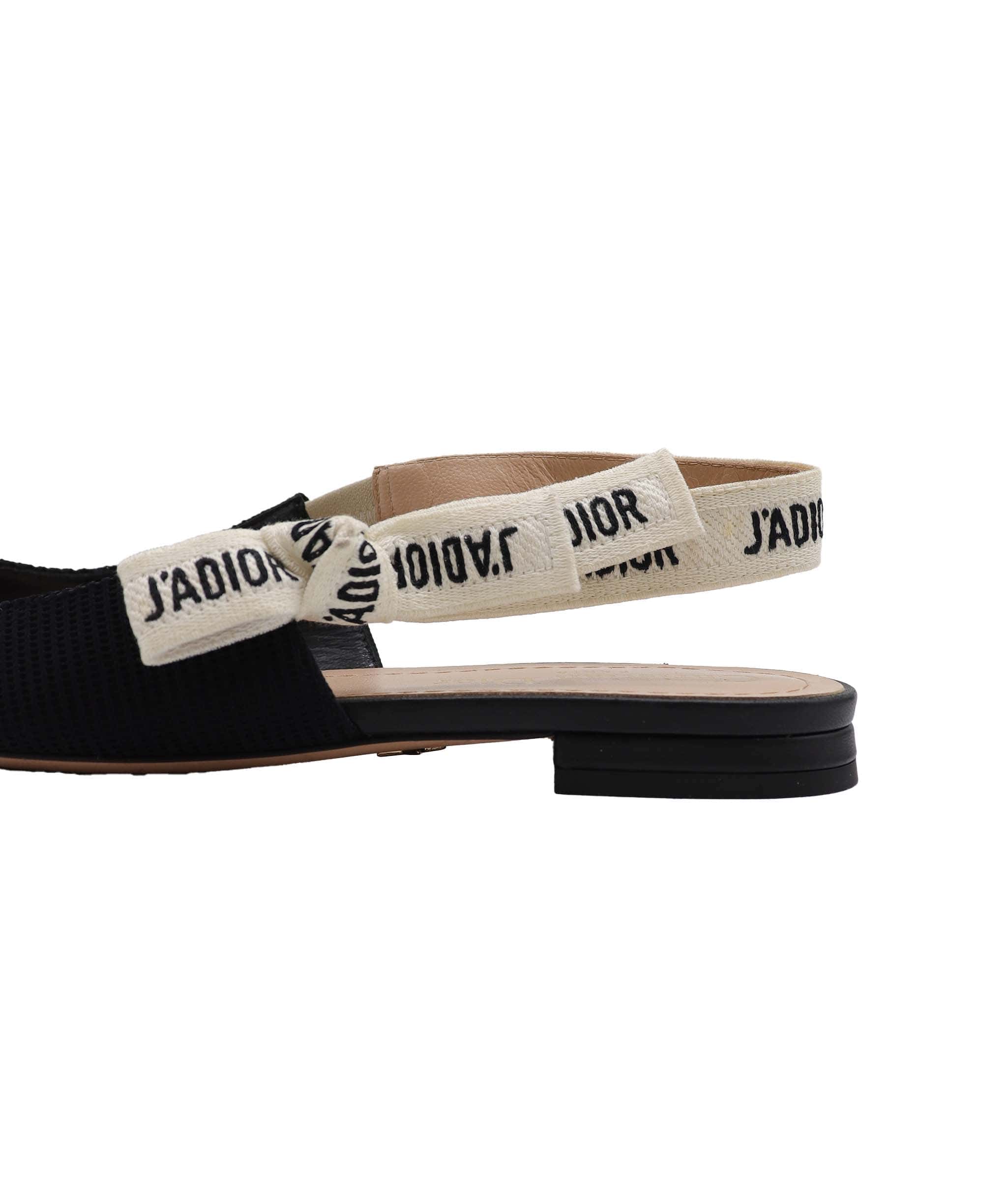 Christian Dior J'Adior Black Slingback Flat Size 36 SKC1990