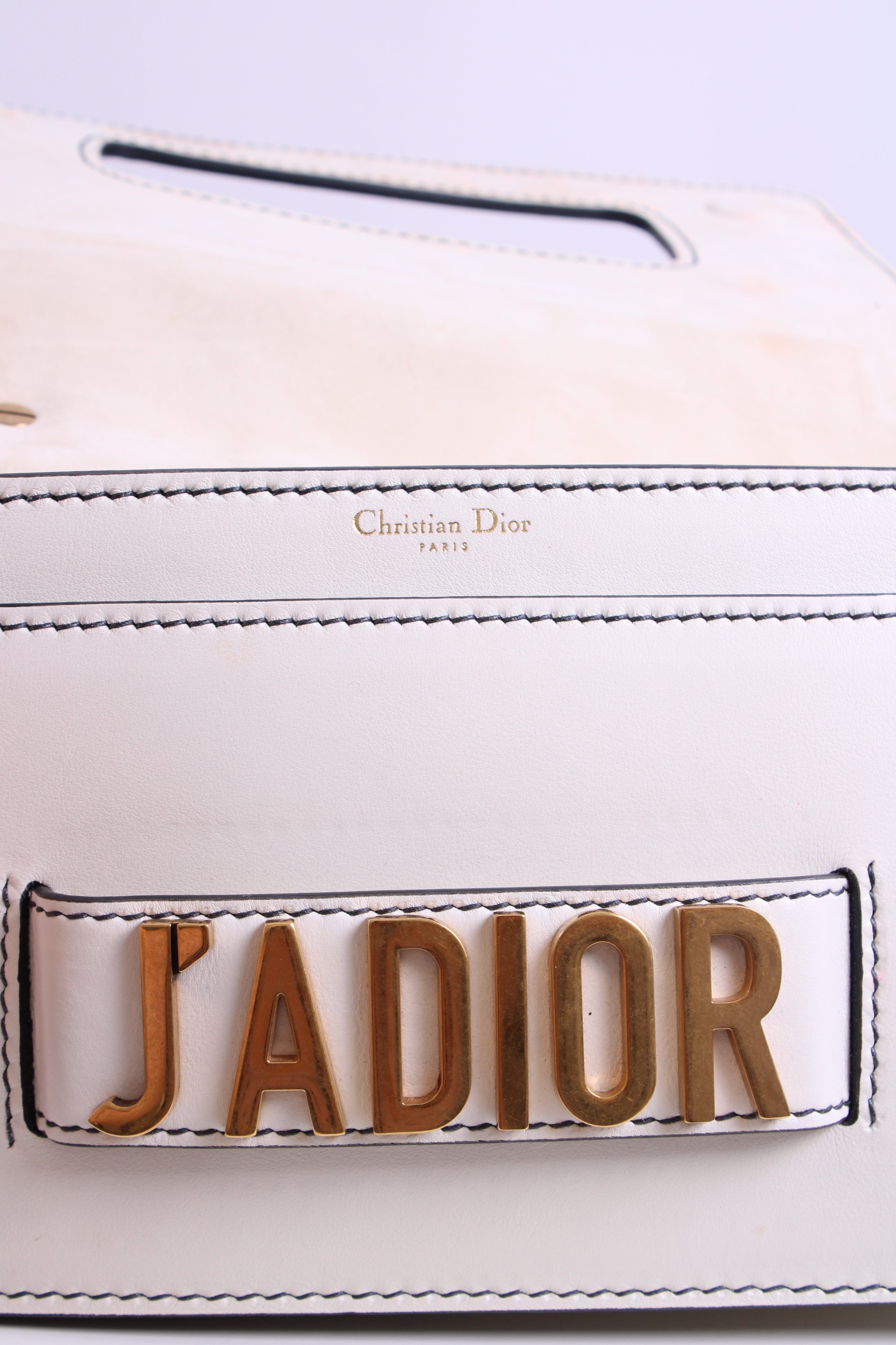 Christian Dior Christian Dior J'Adior Chain Flap Handbag Cream
