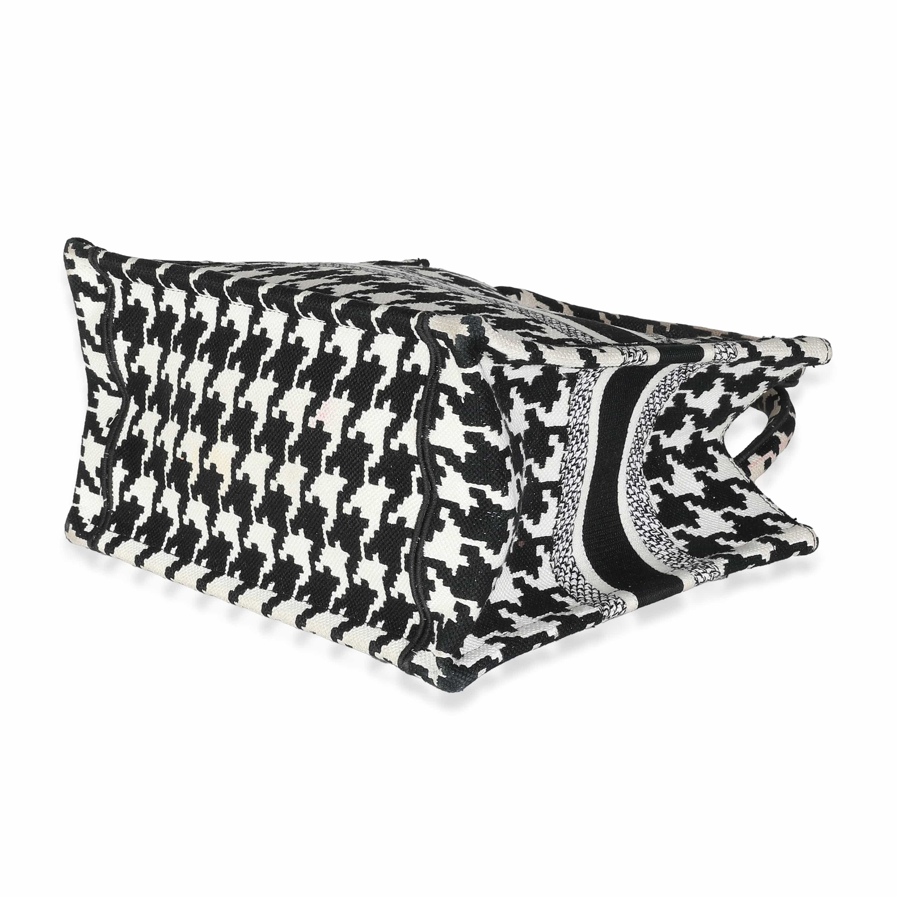 Christian Dior Black White Houndstooth Small Book Tote