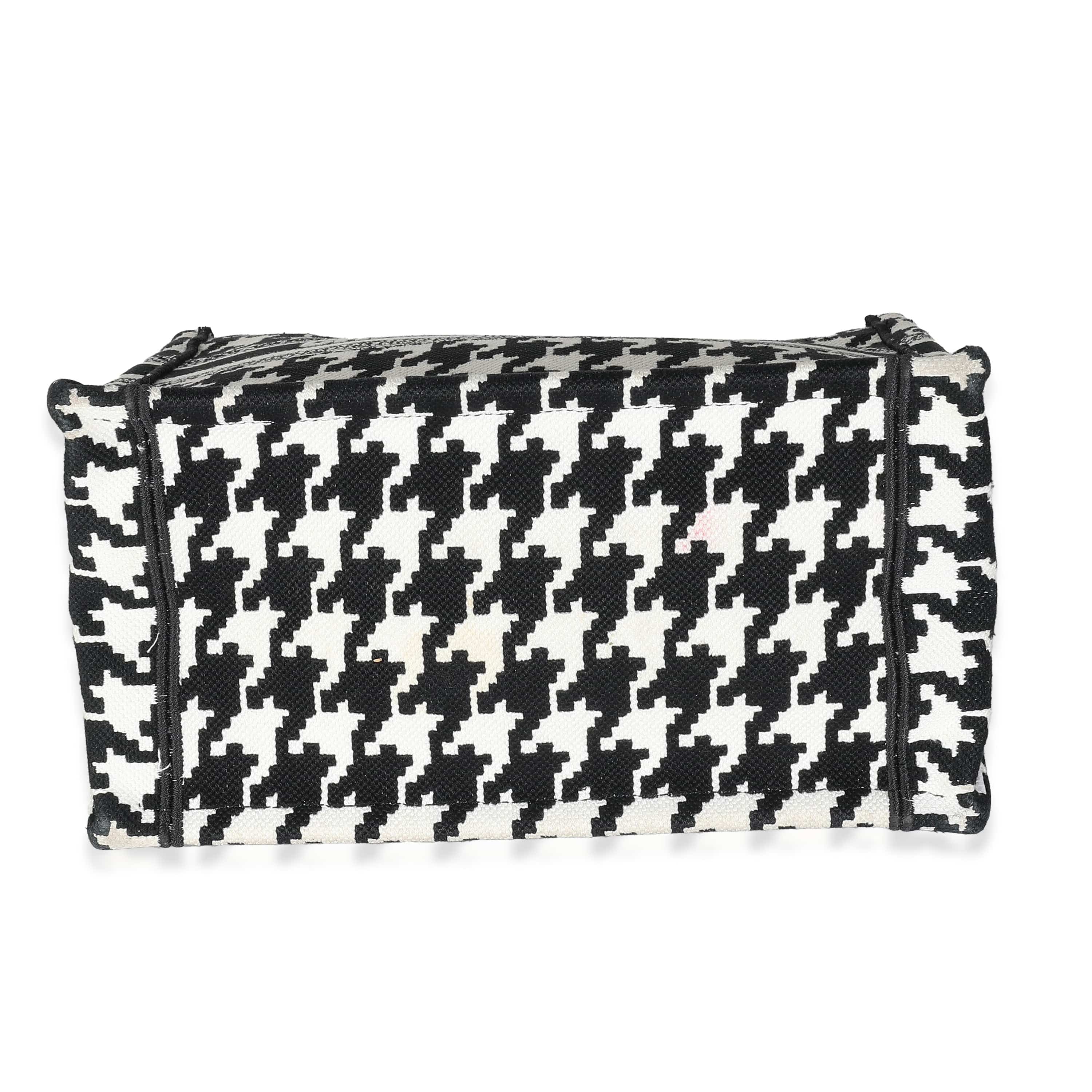 Christian Dior Black White Houndstooth Small Book Tote