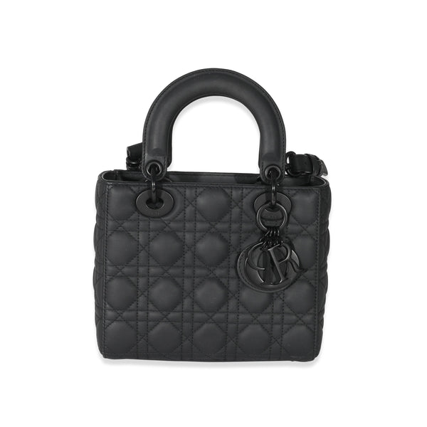 DIOR SMALL LADY DIOR BAG/Black Ultramatte Cannage Calfskin 