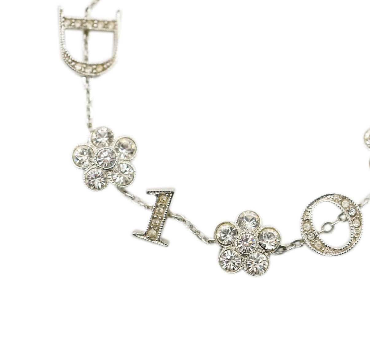 Christian Dior Christian Dior Diamonte 'DIOR' Floral detail bracelet  ALC1393