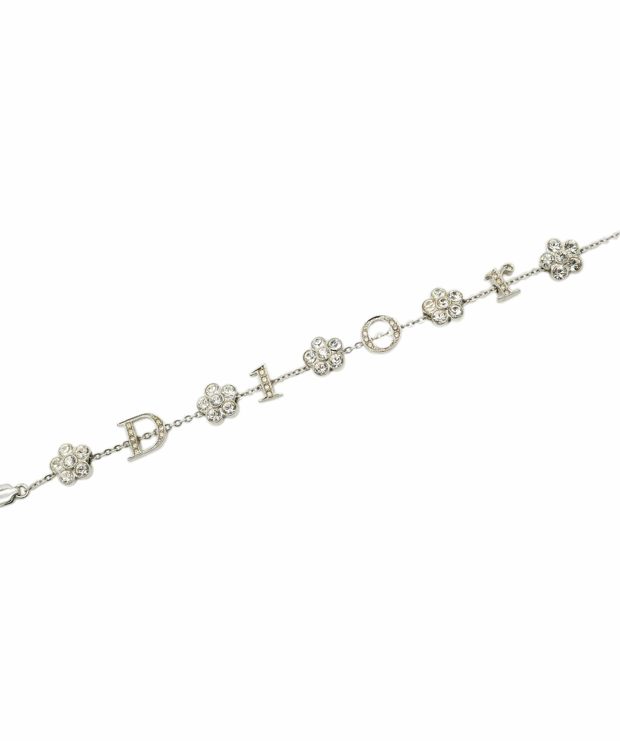 Christian Dior Christian Dior Diamonte 'DIOR' Floral detail bracelet  ALC1393